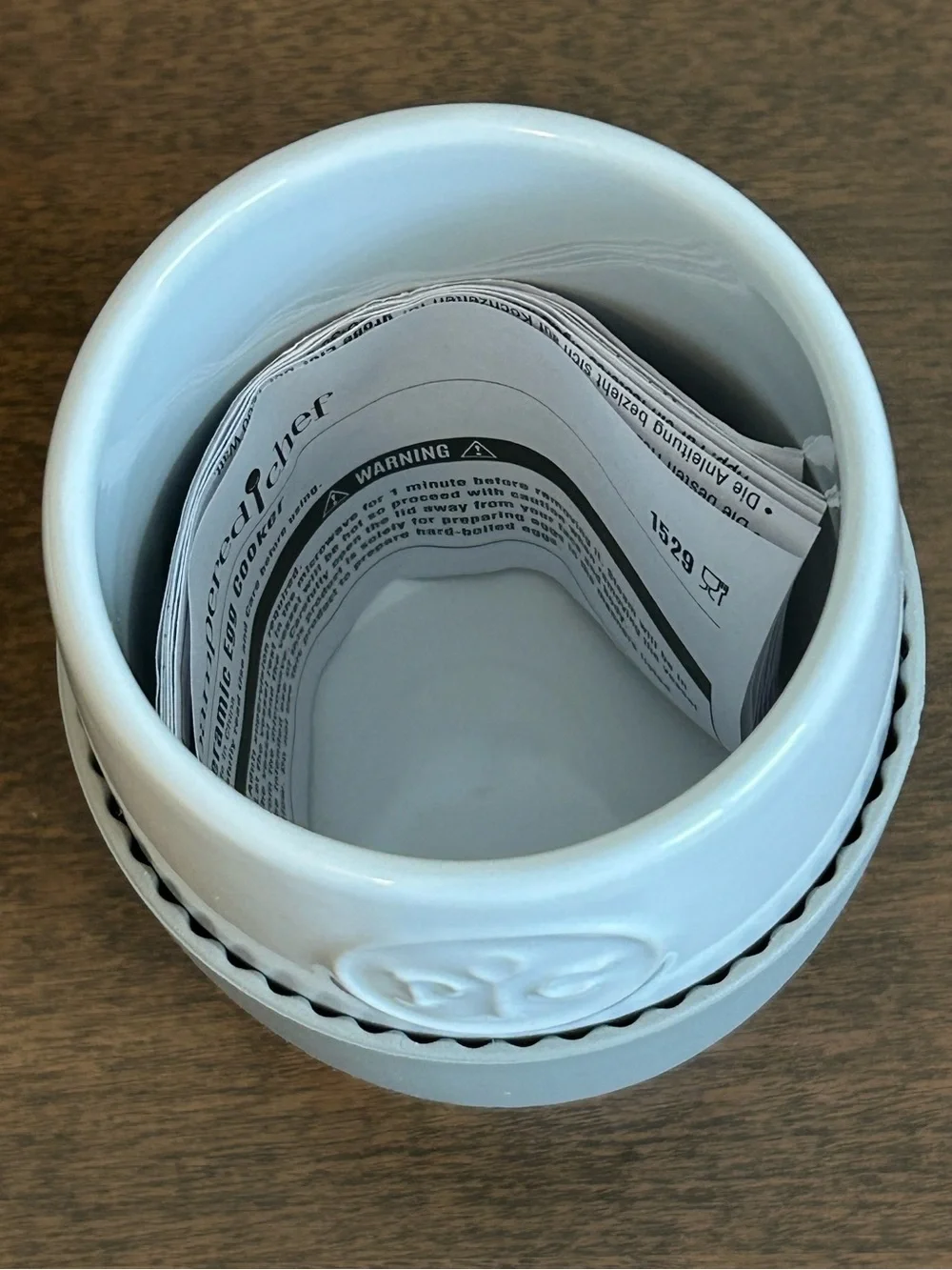 NEW PAMPERED CHEF MICROWAVE CERAMIC EGG OATMEAL COOKER #1529